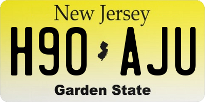 NJ license plate H90AJU
