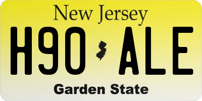 NJ license plate H90ALE