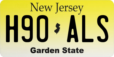 NJ license plate H90ALS