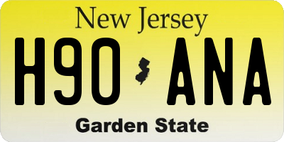 NJ license plate H90ANA
