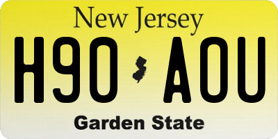 NJ license plate H90AOU