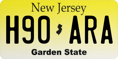NJ license plate H90ARA