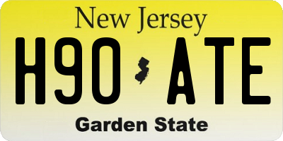NJ license plate H90ATE