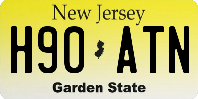 NJ license plate H90ATN