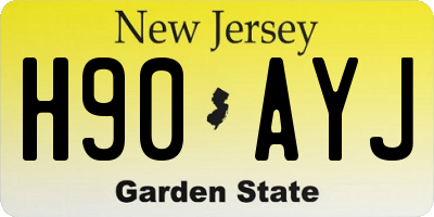 NJ license plate H90AYJ