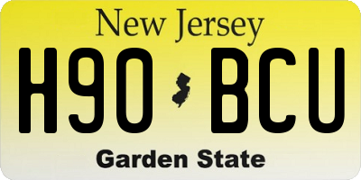 NJ license plate H90BCU