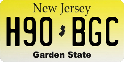 NJ license plate H90BGC