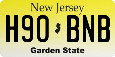 NJ license plate H90BNB