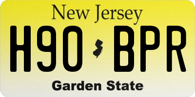 NJ license plate H90BPR