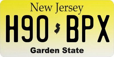 NJ license plate H90BPX