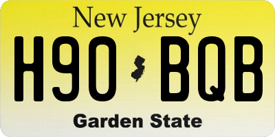 NJ license plate H90BQB