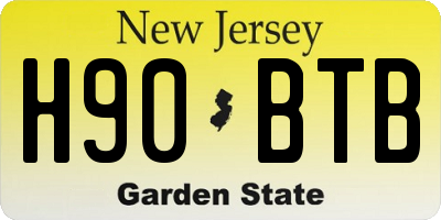 NJ license plate H90BTB