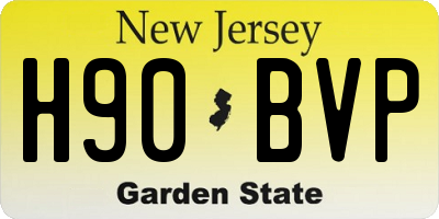 NJ license plate H90BVP