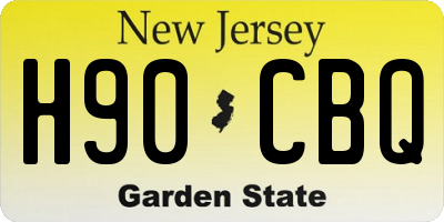 NJ license plate H90CBQ