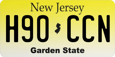 NJ license plate H90CCN