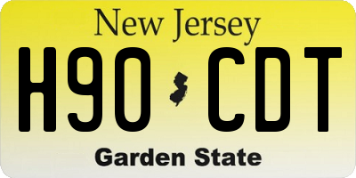 NJ license plate H90CDT