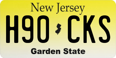 NJ license plate H90CKS