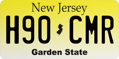 NJ license plate H90CMR