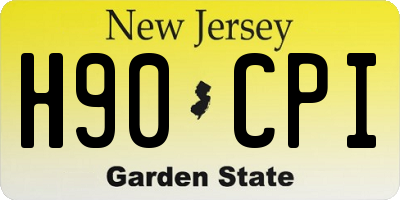 NJ license plate H90CPI