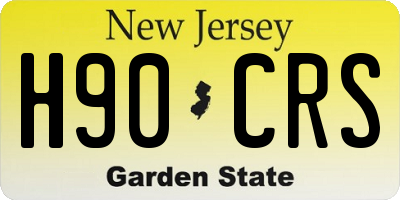 NJ license plate H90CRS