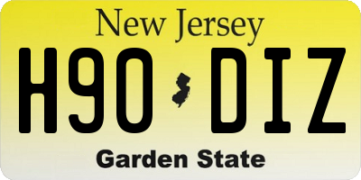 NJ license plate H90DIZ