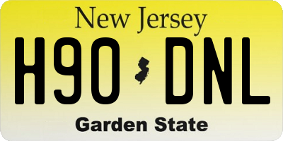 NJ license plate H90DNL