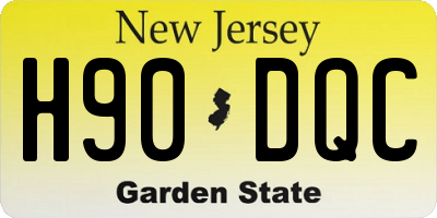 NJ license plate H90DQC