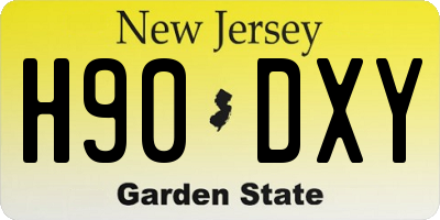 NJ license plate H90DXY