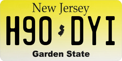 NJ license plate H90DYI