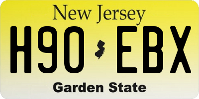 NJ license plate H90EBX