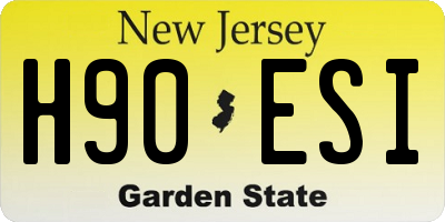 NJ license plate H90ESI
