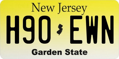 NJ license plate H90EWN