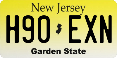 NJ license plate H90EXN