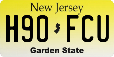 NJ license plate H90FCU