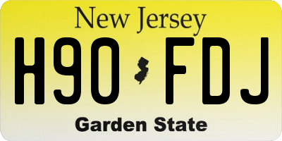 NJ license plate H90FDJ
