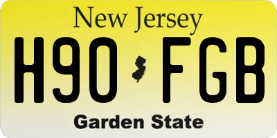 NJ license plate H90FGB