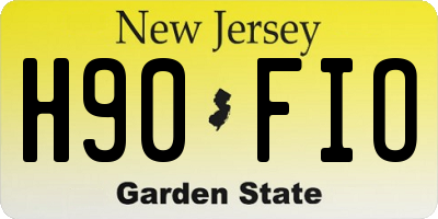 NJ license plate H90FIO