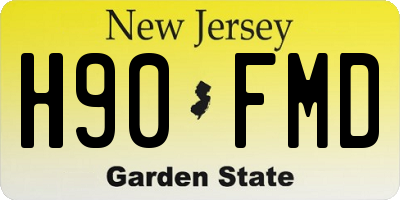 NJ license plate H90FMD