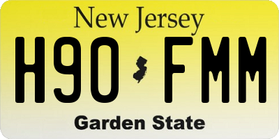 NJ license plate H90FMM