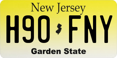 NJ license plate H90FNY