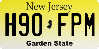 NJ license plate H90FPM