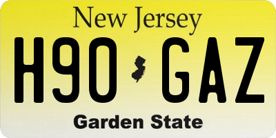 NJ license plate H90GAZ