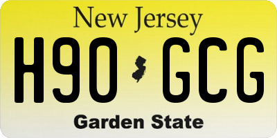 NJ license plate H90GCG