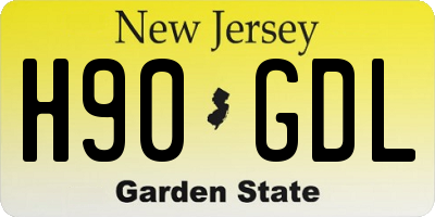 NJ license plate H90GDL