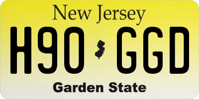 NJ license plate H90GGD