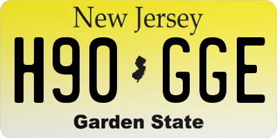 NJ license plate H90GGE
