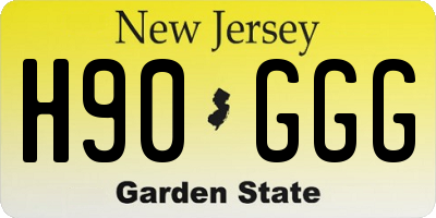 NJ license plate H90GGG