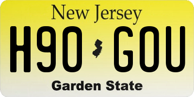 NJ license plate H90GOU
