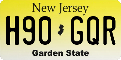 NJ license plate H90GQR