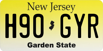 NJ license plate H90GYR